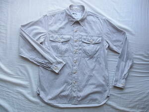 M H L, マーガレットハウエル　コットン100% ミリタリーシャツ　サイズ M 日本製　衿廻りに変色した箇所有り