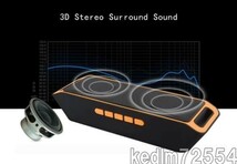 『超得』ステレオサラウンド Bluetooth スピーカー 重低音 ワイヤレススピーカー fmラジオ サブウーファー_画像3