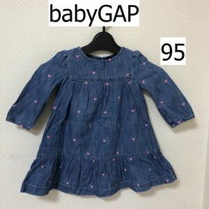 babyGAP Heart вышивка длинный рукав Dungaree One-piece 95