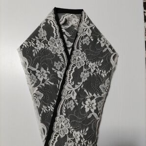 H-2111 花模様両山レース プラス料金で重ね衿 帯揚げサイズ変更可能
