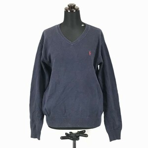 ラルフローレン/RALPH LAUREN★ニットセーター【キッズ160/レディースS-M程度/紺】◆BG145