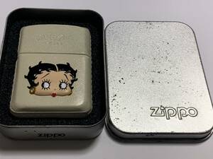 2001年　BETTY BOOP ベティ ブープ レザー巻き ホワイト 未使用　ZIPPO　未使用　