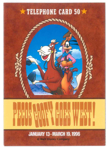 東京ディズニーランドテレカ　PECOS GOOFY GOES WEST!　未使用品　フリー110-172851