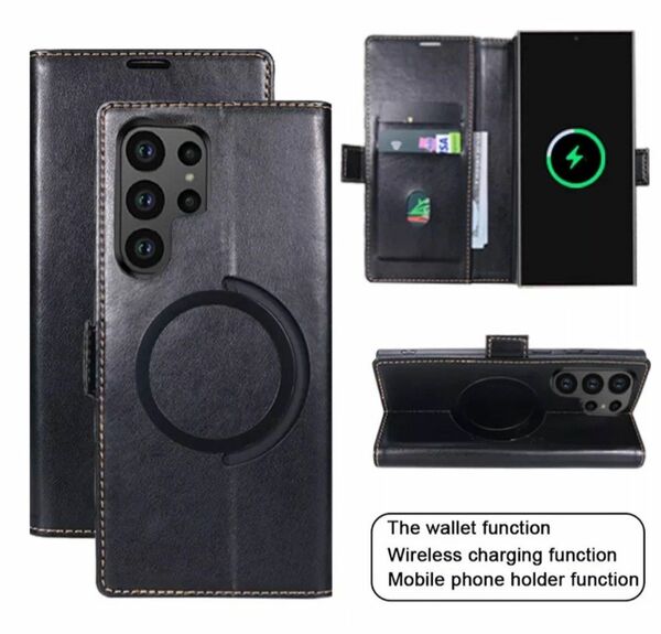 Galaxy S23 Ultra手帳型ケース magsafe充電&磁力吸着対応