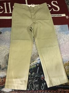 Dickies 874 ワークパンツ　38x32 カーキ　ホンジュラス　アメリカ　ビンテージ　ワーク　作業着　チカーノ　カバーオール　古着　アメカジ