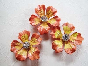 2 hole orange × yellow hibiscus set 