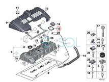 BMW E83 F25 X3 E70 X5 E85 E86 E89 Z4 エンジンオイル フィラーキャップ ガスケット 2.5i 2.5si 3.0i 3.0si 23i 28iX 11127565165_画像2