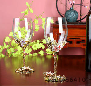  new arrival ultimate beautiful goods * wine glass glass set wine gift present air letter - hand carving 