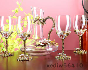  ultimate beautiful goods * wine glass glass set wine gift present air letter - hand carving 