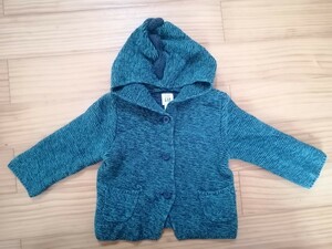 BABY GAP Gap .. уголок Gap baby 70 кардиган вязаный кардиган хлопок вязаный зеленый зеленый детская одежда 6-12month длинный рукав 