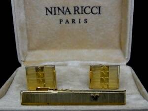 *N4078*# superior article # Nina Ricci [NINA RICCI][ Gold ]# cuffs & necktie tweezers!