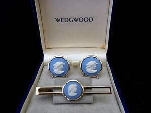 *N3807*# superior article # Wedgwood [ Gold ]#[]# cuffs & necktie tweezers!