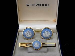 *N3802*# superior article # Wedgwood [ Gold ]#[ boat ]# cuffs & necktie tweezers!