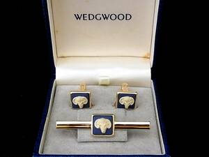 *N3880*# прекрасный товар # Wedgwood [ Gold ]#[.]# запонки & галстук пинцет!