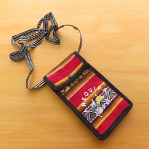 〓 新品 〓 ポシェット 〓　マンタ生地　民族　アルパカ　刺繍　ペルー　エスニック　アジアン　バッグ　鞄　小物入れ　おしゃれ　〓T032
