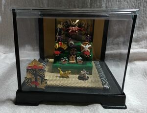 ミニチュア　ハンドメイド　五月人形三段飾り＋小物三点セット