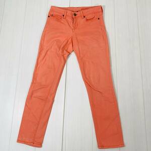 a00140 美品 GAP ギャップ PREMIUM Skinny プレミアムスキニー カラースキニーパンツ 1/25 サーモンピンク オレンジ レディース ストレッチ