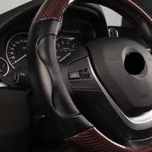 ハンドルカバー ステアリングカバー パルサー N14 GTI-R GTIR 日産 レザー カーボン調 選べる4色 DERMAY J_画像5