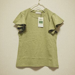 新品タグ付き 韓国子供服 オーガニックコットン フレアスリーブTシャツ 半袖Tシャツ カットソー 140