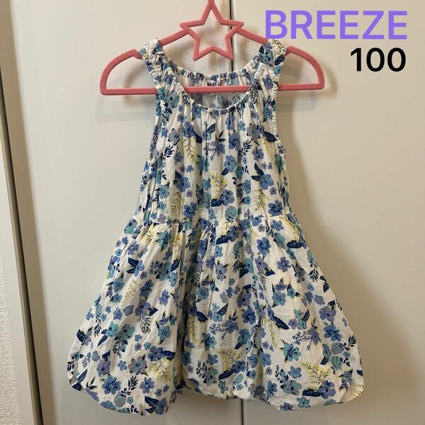 夏　リゾートワンピース　バルーンワンピース　100 BREEZE ワンピース　花柄