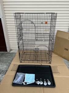 [ new arrival ] domestic stock! easy assembly! pet Circle cat for cage large cage Circle body compact . storage folding type *76x110x50*④