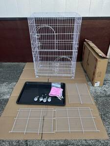 [ new arrival ] domestic stock! easy assembly! pet Circle cat for cage large cage Circle body compact . storage folding type *76x110x50*⑦