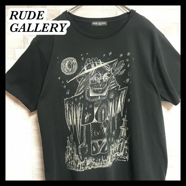 【RUDE GALLERY】ルードギャラリー　両面プリント 半袖tシャツ　メンズ　XLサイズ　ブラック　黒　古着　