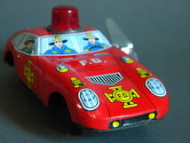 当時物 ★★ Fire Chief 消防車 日本製ブリキ !! Ferrari 作動良好 Tin toy ゼンマイ走行 旧車「定形外/LP可」★★未使用 デッドストック品_画像1