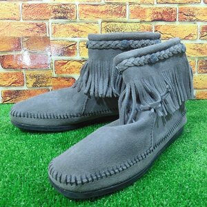 MINNETONKA(ミネトンカ)■ Hi Top Back Zip Boot(ハイトップ バックジップブーツ)　サイズ7.5　グレー系■ ※MS3411235