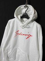 正規品 ユニセックス BALENCIAGA バレンシアガ ロゴ スウェット パーカー 白 XS_画像3