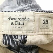 Abercrombie&Fitch アバクロンビー＆フィッチ 春夏 ヒッコリー★ ボタンフライ ハーフ ショート パンツ Sz.28　メンズ　C3B01690_4#P_画像7