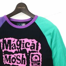 MXMXM MAGICAL MOSH MISFITS マジカルモッシュミスフィッツ プリント 7分袖 ラグラン カットソー Tシャツ Sz.S位　メンズ 黒　C3T03740_4#D_画像2