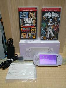 日本版 PSP 2000 Lavander Purple + 海外版 GTA Liberty City Stories (オープン) & Star Wars Battlefront 2 (新品未開封）セット