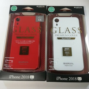 2色セット iPhone XR 背面ガラスシェルケース 側面メタリック レッド　ホワイト