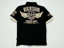 ★新品未使用品★VANSON 天竺 半袖ポロシャツ フライングエンブレム NVPS-905 ブラック size：M バンソン/バイカー_画像2