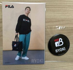 BE:FIRST ビーファースト FILA リョウキ　ポストカード　缶バッジ　缶バッチ　フィラ　コラボ　ノベルティー　RYOKI