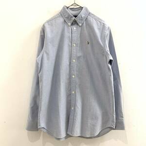 ☆Ralph Lauren ラルフローレン 長袖ボタンダウンシャツ オックスフォードシャツ マルチポニー 水色 size20 古着【送料一律/同梱可能】A