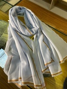 【美品】新品　ロロピアーナ　マフラー　ストール　Loro Piana カシミア100％　箱付き　おしゃれ　グレー