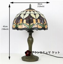 極美品★芸術品◆ ステンドグラス 花柄 レトロな雰囲気 ティファニー テーブルスタンド 照明 室内装飾 別荘 手作り z2_画像5