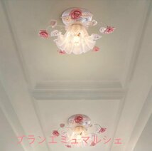 美品★個性あり★可愛いアンティーク調・薔薇シャンデリア 天井照明 ペンダントライト_画像1