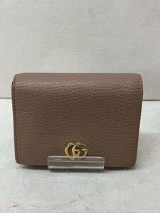 20230407【GUCCI】グッチ 二つ折り財布 GGプチマーモント コンパクトウォレット ピンク レザー 456126 