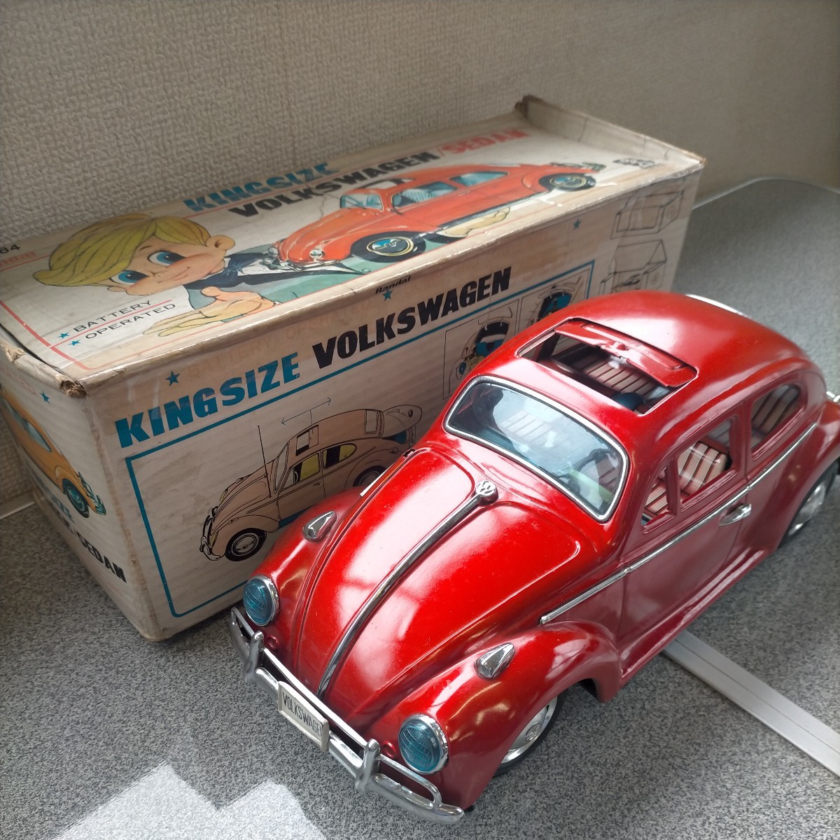 VW VOLKSWAGEN MADE IN JAPAN ブリキ救急車 美品-