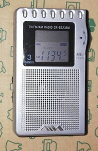 CR-ES235M AIWA ソニー 美品 受信確認済 完動品 ワイドFM AM FM 通勤 防災 登山 山ラジオ ハイキング 名刺サイズ 00000