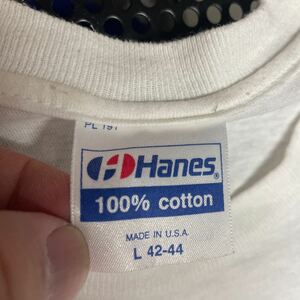 USA製 Hanes 80s 90s 半袖 プリントTシャツ 白 ホワイト 汚れあり（洗濯済み universal studios Hollywood ビンテージ vintage