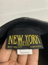 NEW YORK HAT CO. ニューヨークハット　USA製　黒　肉厚レザー　黒　ハンチングキャップ　S/M ブラック　ハンティングキャップ　帽子_画像8