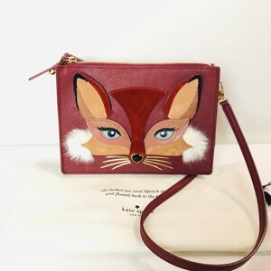 ICH【中古美品】 極美品 kate spade ケイトスペード So Foxy Clarise Fox ショルダーバッグ レザー 〈205-230419rk-4-ICH〉