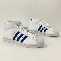 TEI【中古美品】 ADIDAS FV4977 PROMODEL アディダス プロモデル ホワイト ブルーライン 25.5cm 箱付き 〈161-230424-TS-9-TEI〉_画像5