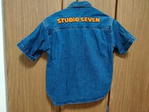 ジーユー GU スタジオセブン STUDIO SEVEN 半袖 デニムシャツ NAOTO EXILE 三代目 J SOUL BROTHERS 刺繍 キッズ 定価1.900円 タグ付110 _画像2