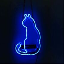 ネオンサイン 猫 NEON SIGN 喫茶店 居酒屋 クラブ カラオケ 部屋 スタジオ インテリア バー BAR クラブ及び娯楽場所等 室内装飾 (青い)_画像4