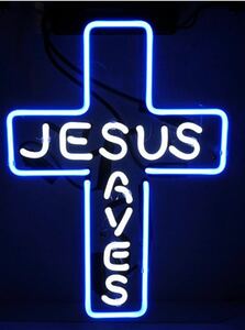 ネオンサインJESUS SAVES NEON SIGN ディスプレイ サインボード ギフト 省エネ バー カフェ 喫茶店 オーダーメイド娯楽場所 インテリア